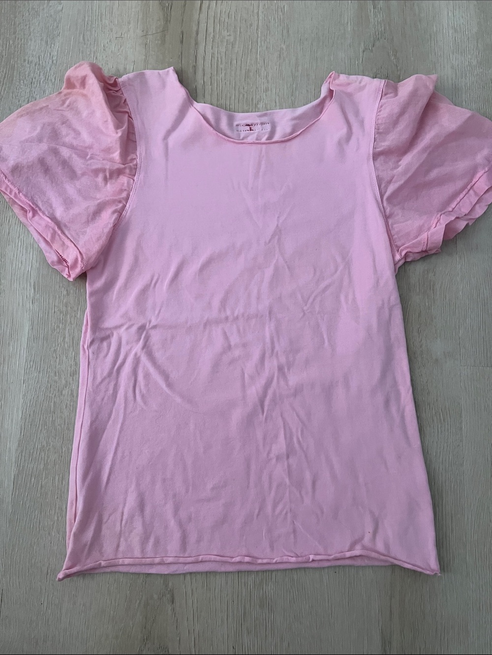 Hard Tail Pink Short-Sleeve Puff-Sleeve Tee